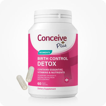 Conceive Plus Women's Birth Control Detox supplement container on a white background