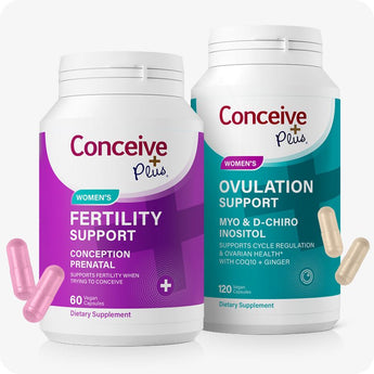 Two Conceive Plus dietary supplement containers on a white background